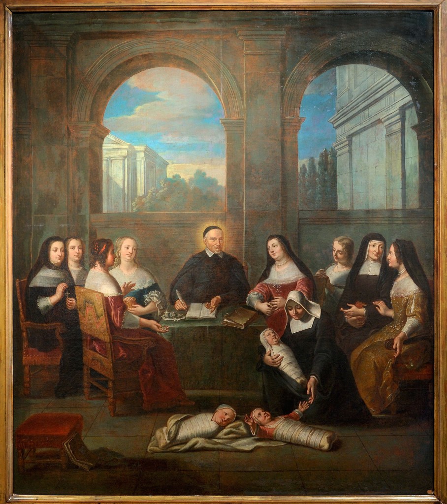 “Vincent de Paul and the Ladies of Charity” painted by Jean André  around 1732.  Œuvre conservée au Musée de l'Assistance - Publique- Hôpitaux de Paris www.aphp.fr/musee