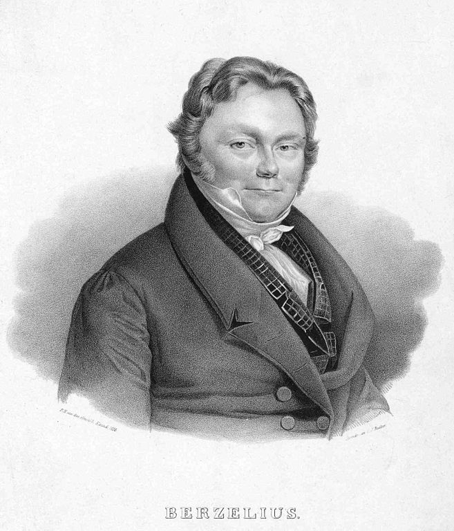 Jöns Jacob Berzelius. P. H. van den Heuvellin litografiamuotokuva vuodelta 1836.