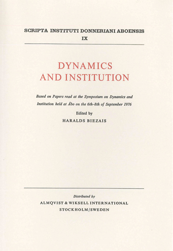 					View Vol. 9 (1976): Dynamics and Institution
				