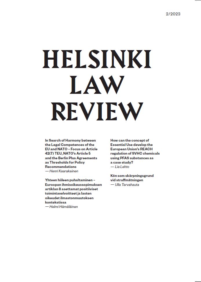 					View Vol. 17 No. 2 (2023): Helsinki Law Review 2/2023
				
