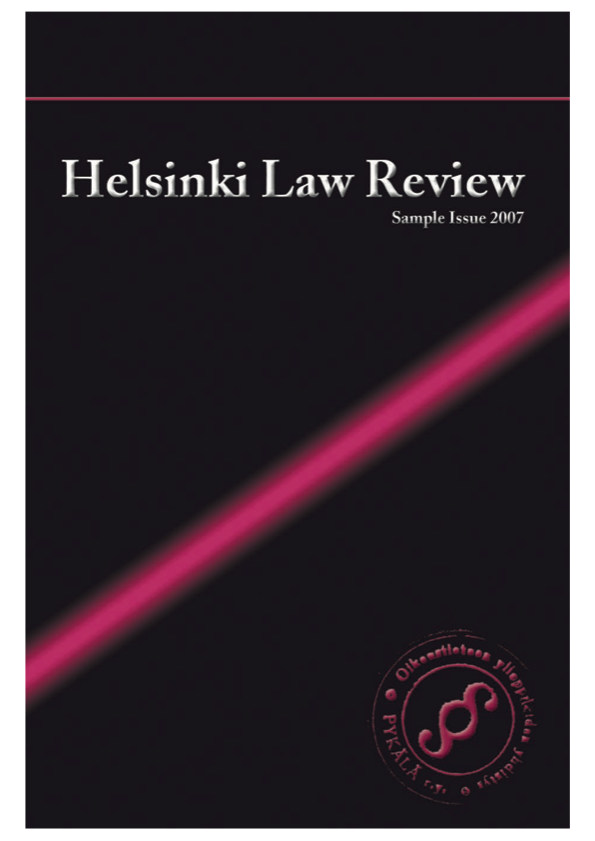 					Näytä Vol 1 Nro 1 (2007): Helsinki Law Review 1/2007
				