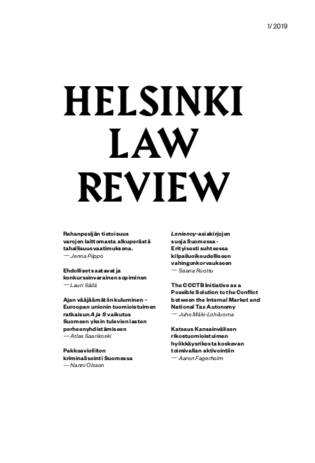 					Näytä Vol 13 Nro 1 (2019): Helsinki Law Review 1/2019
				