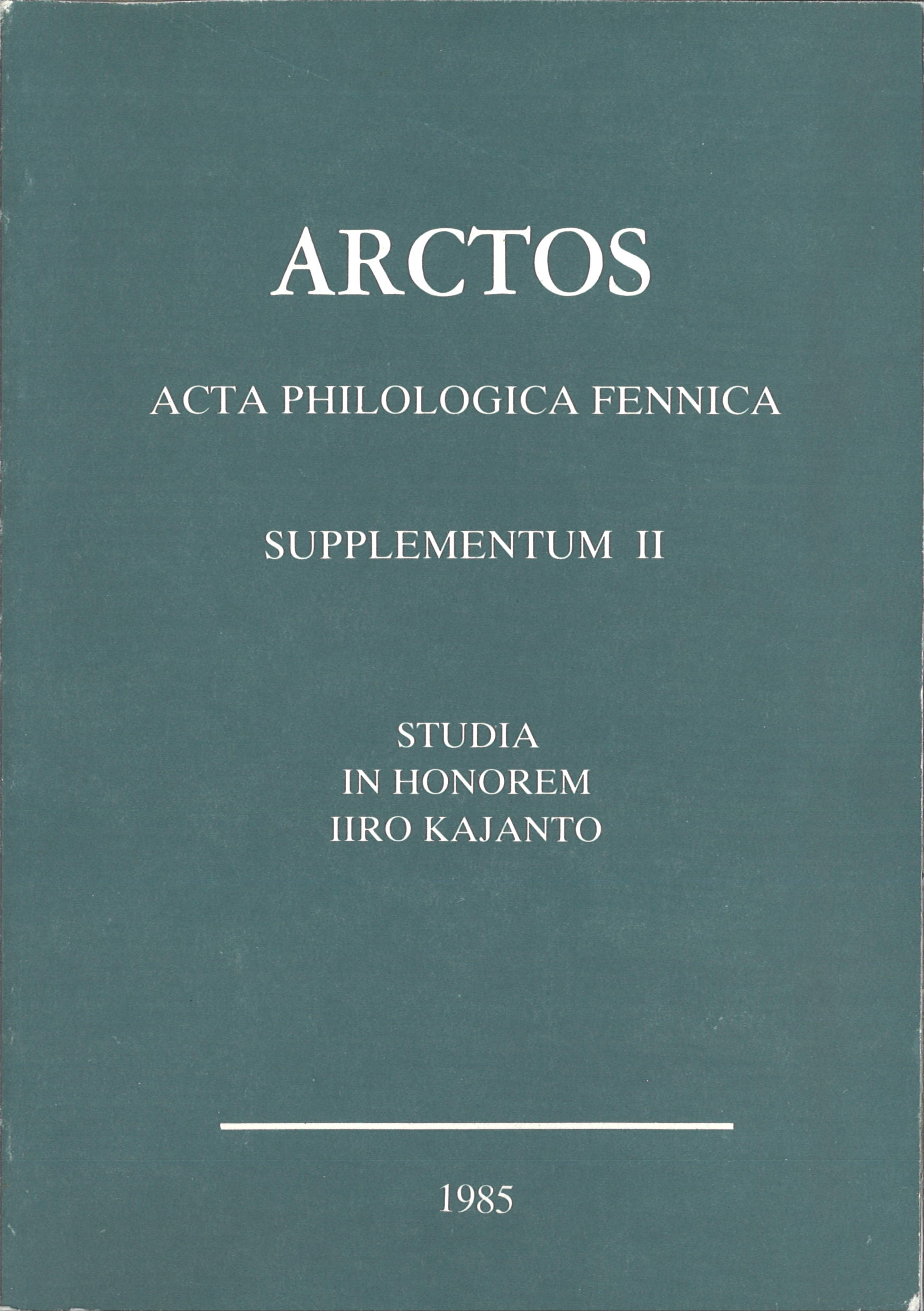 					View 1985: Supplementum II. Studia in honorem Iiro Kajanto
				