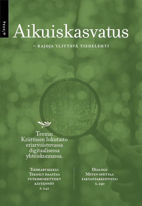 					Näytä Vol 44 Nro 4 (2024): Aikuiskasvatus 4/2024
				