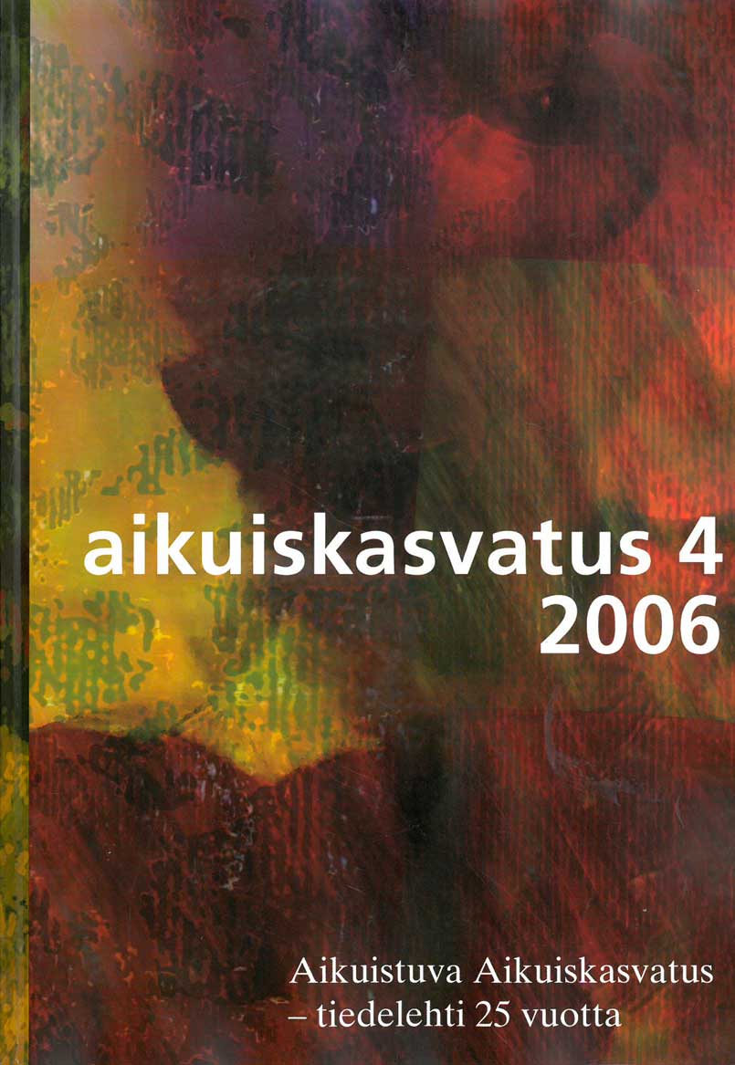 					Näytä Vol 26 Nro 4 (2006): Aikuiskasvatus 4/2006: Aikuistuva Aikuiskasvatus – tiedelehti 25 vuotta
				