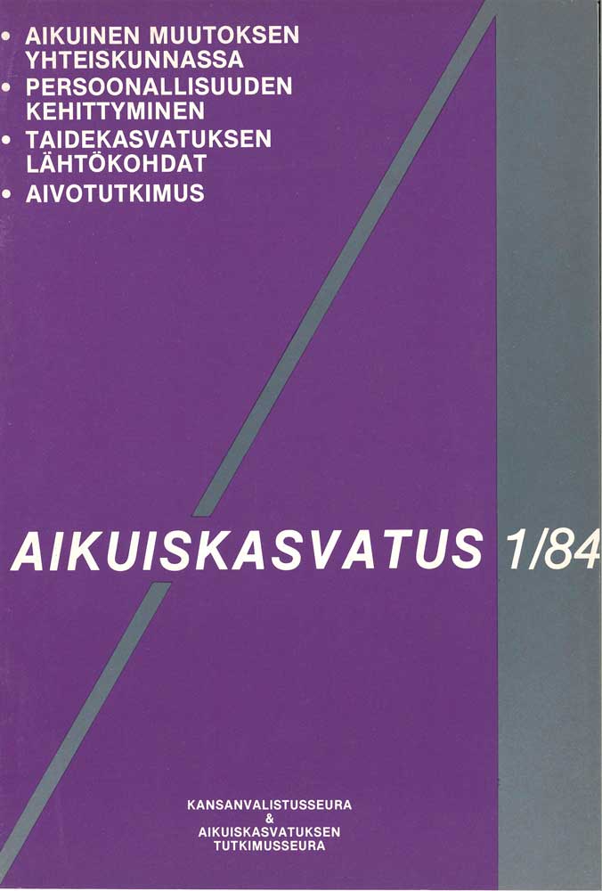 					View Vol. 4 No. 1 (1984): Aikuiskasvatus 1/84
				