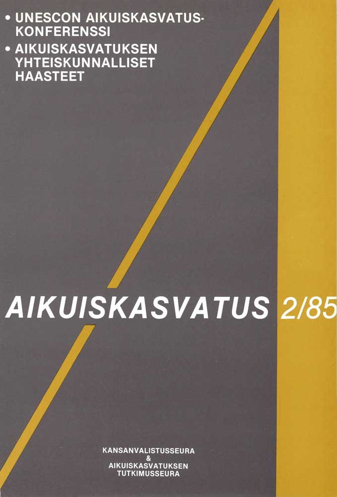 					View Vol. 5 No. 2 (1985): Aikuiskasvatus 2/85
				