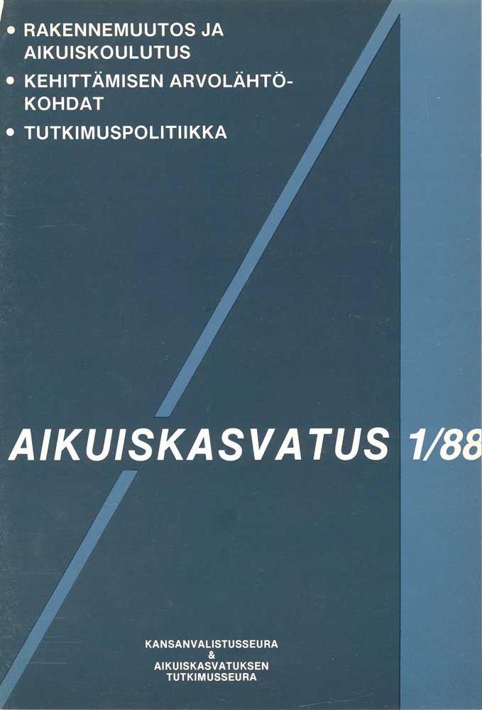 					View Vol. 8 No. 1 (1988): Aikuiskasvatus 1/88
				