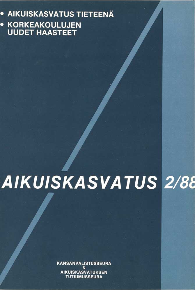 					View Vol. 8 No. 2 (1988): Aikuiskasvatus 2/88
				