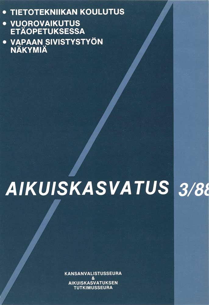 					View Vol. 8 No. 3 (1988): Aikuiskasvatus 3/88
				