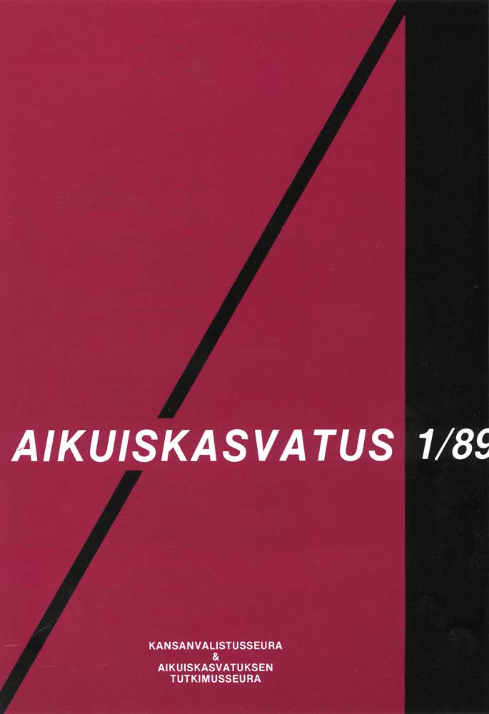 					View Vol. 9 No. 1 (1989): Aikuiskasvatus 1/89
				