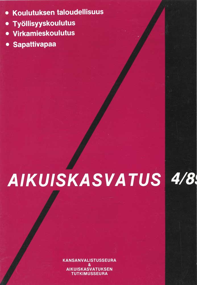 					View Vol. 9 No. 4 (1989): Aikuiskasvatus 4/89
				