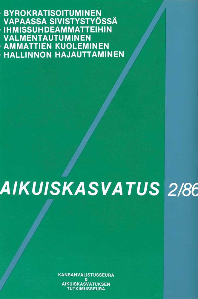 					View Vol. 6 No. 2 (1986): Aikuiskasvatus 2/86
				
