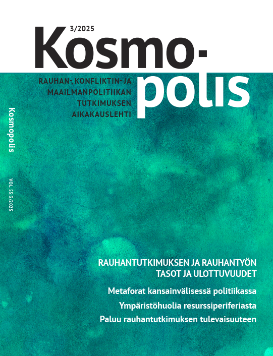 					Näytä Vol 55 Nro 3 (2025): Rauhantutkimuksen ja rauhantyön tasot ja ulottuvuudet
				