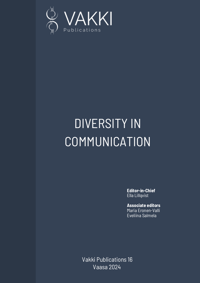 Diversity in Communication. VAKKI Publications 16, Vaasa 2024.