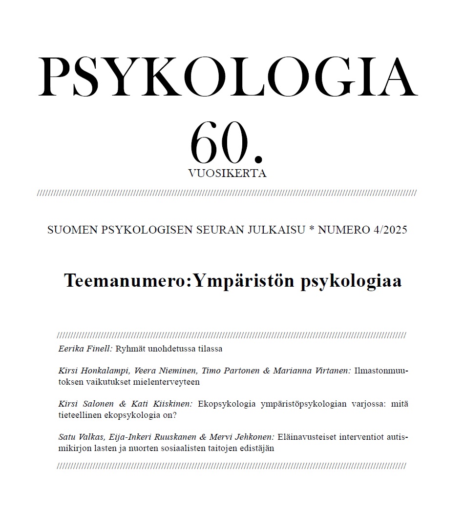 					Näytä Vol 60 Nro 4 (2025): Psykologia 4/2025
				
