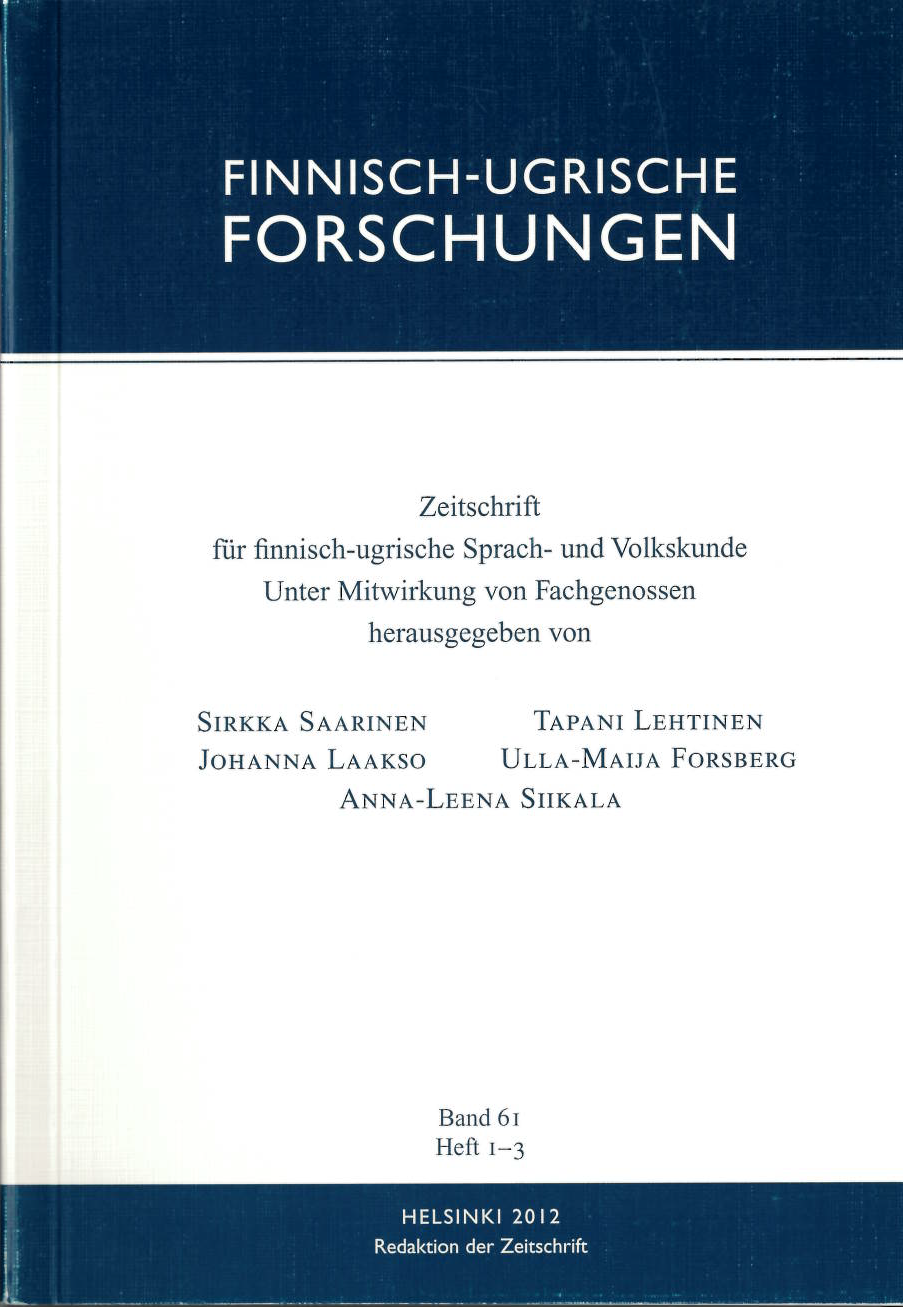 Finnisch-Ugrische Forschungen 61  FUF 61 cover