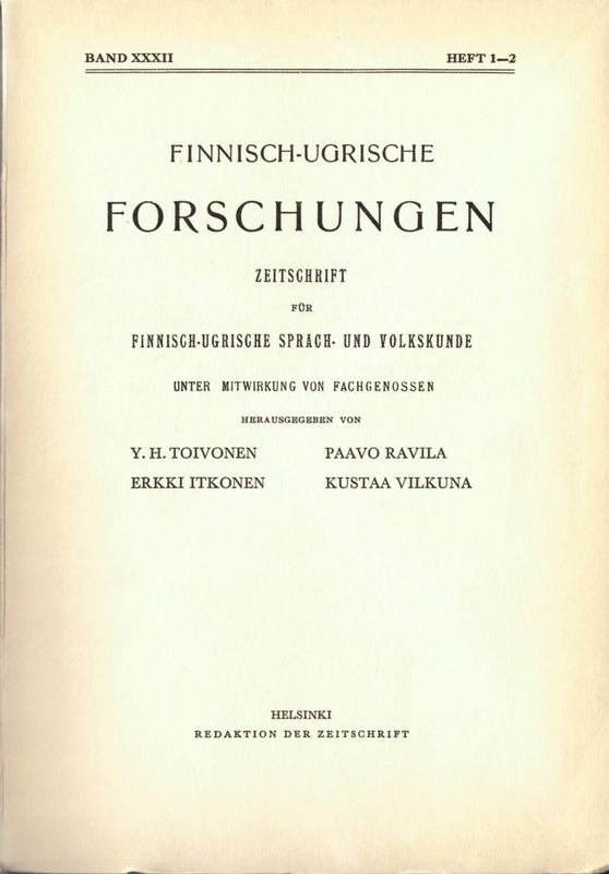 					Ansehen Bd. 1956 Nr. 32 (1956): Finnisch-Ugrische Forschungen 32
				