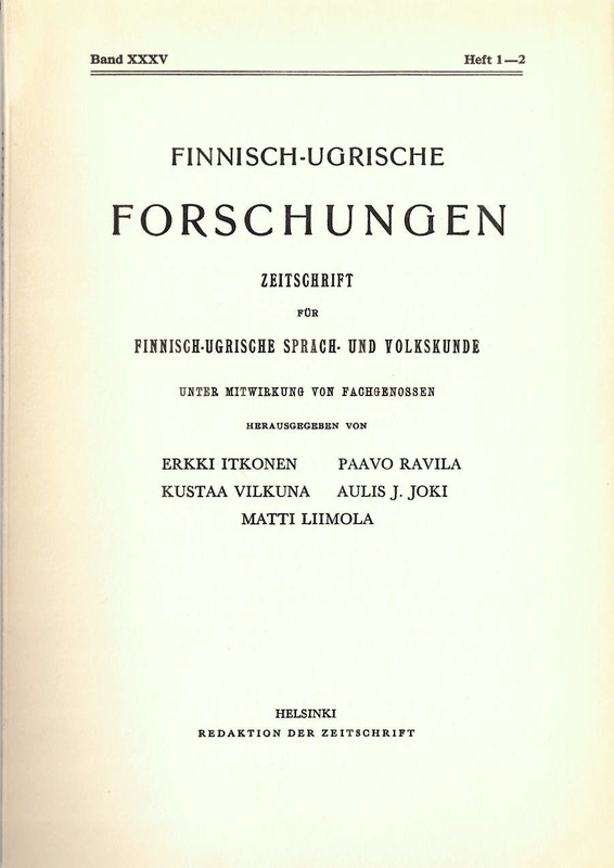 					Ansehen Bd. 1964 Nr. 35 (1964): Finnisch-Ugrische Forschungen 35
				