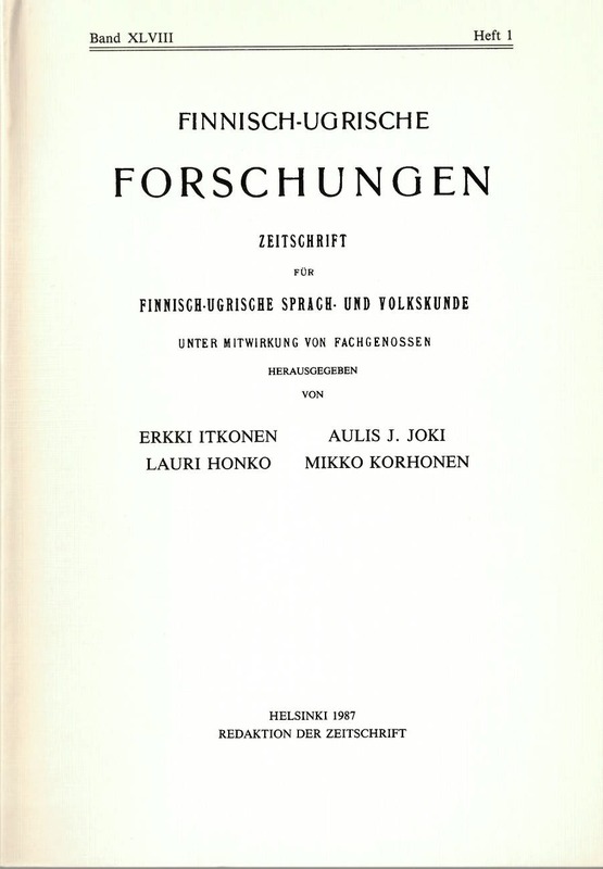 					View Vol. 1987 No. 48 (1987): Finnisch-Ugrische Forschungen 48
				