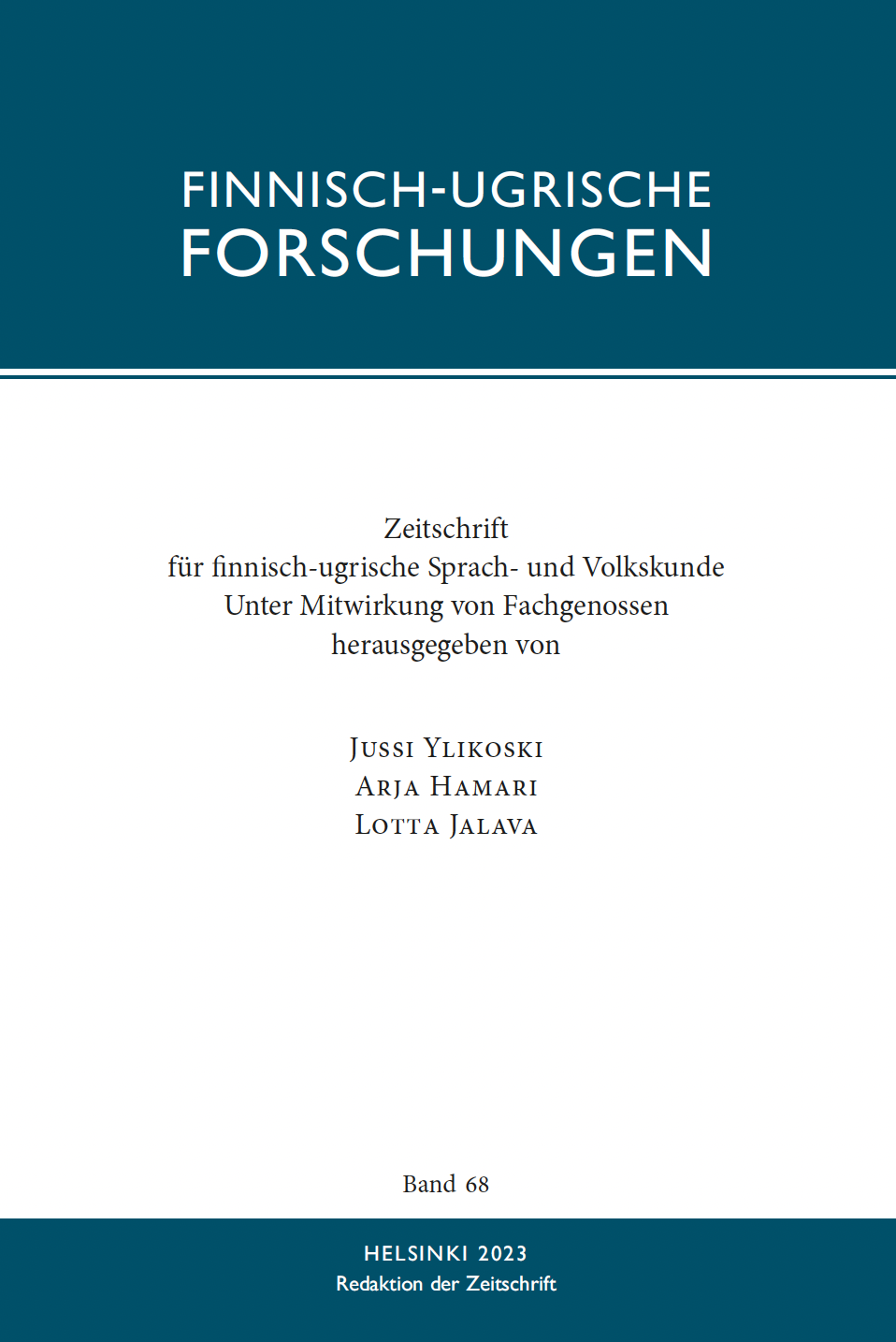 Finnisch-Ugrische Forschungen 68 cover